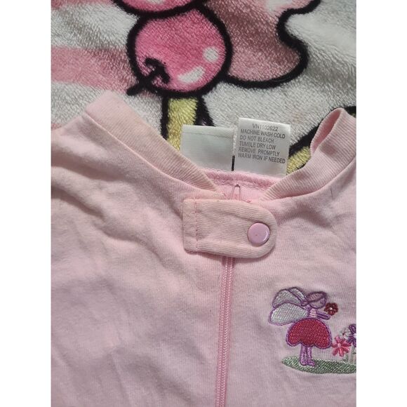 Circo Baby 0-3M 100% Cotton Sleeper Mushroom Flower Fairy Pastel Hot Pink Onesie - Picture 7 of 8